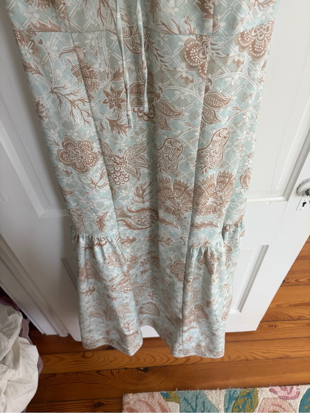 Hill house home Women's The Lillie Dress - Aqua Trellis size small - Picture 10 of 15